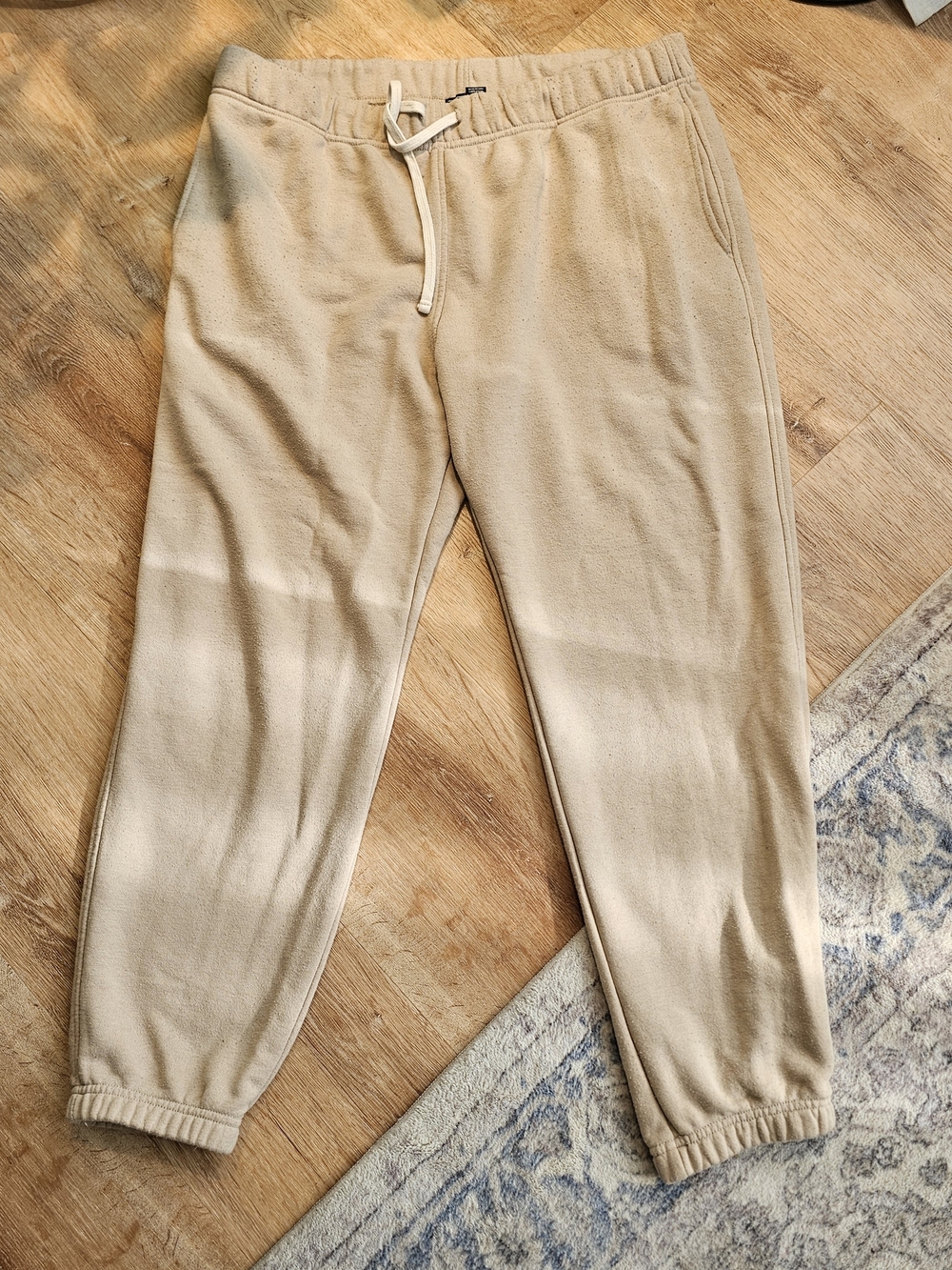 Kids Beige Drawstring Fleece Joggers